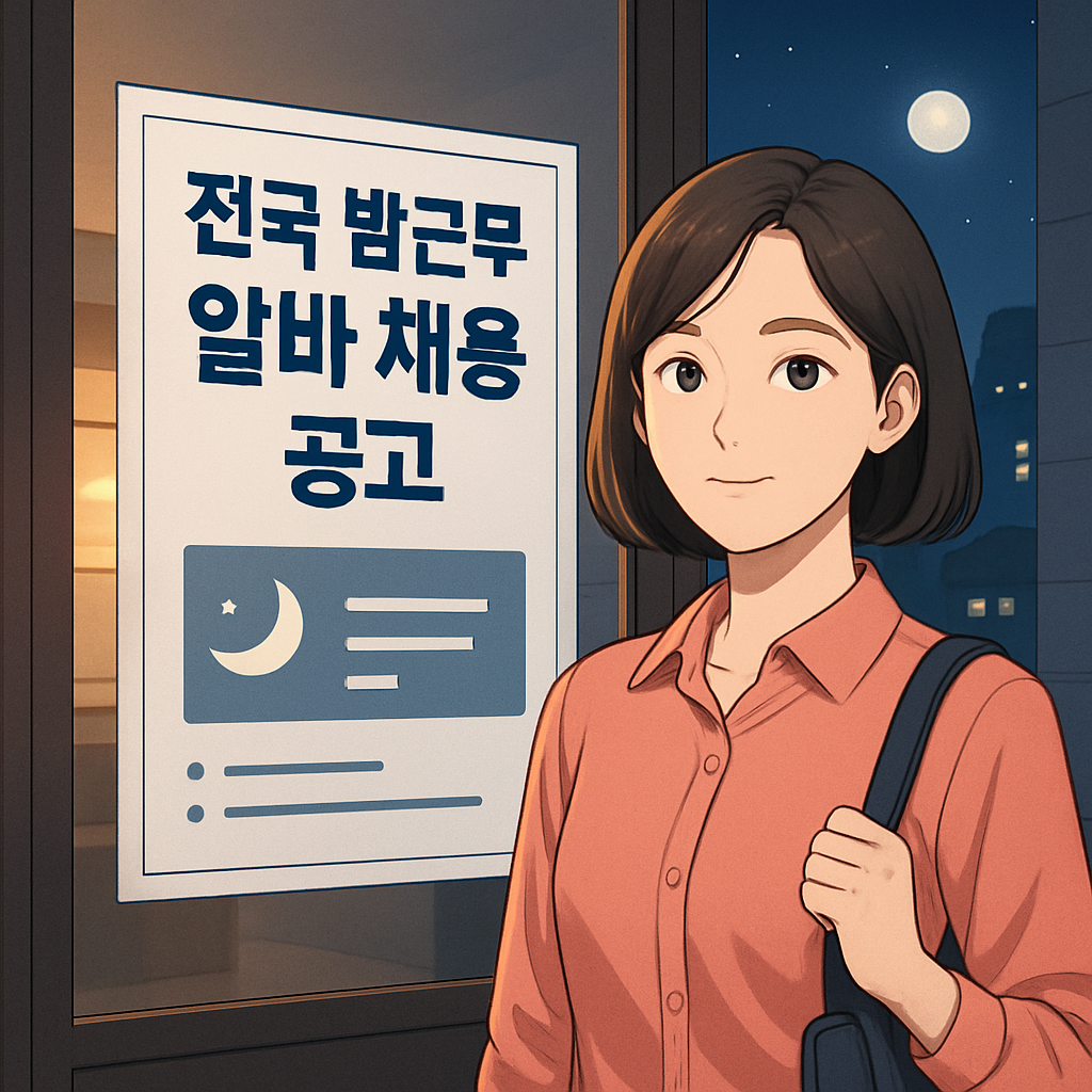 초보도 가능한 전국 밤근무 알바 채용 공고 이미지