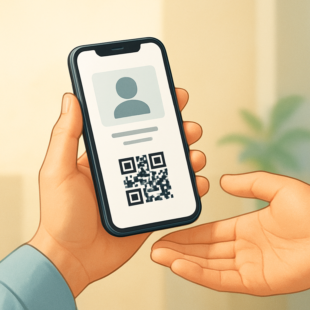 모바일 명함으로 연락처 공유하는 방법 이미지