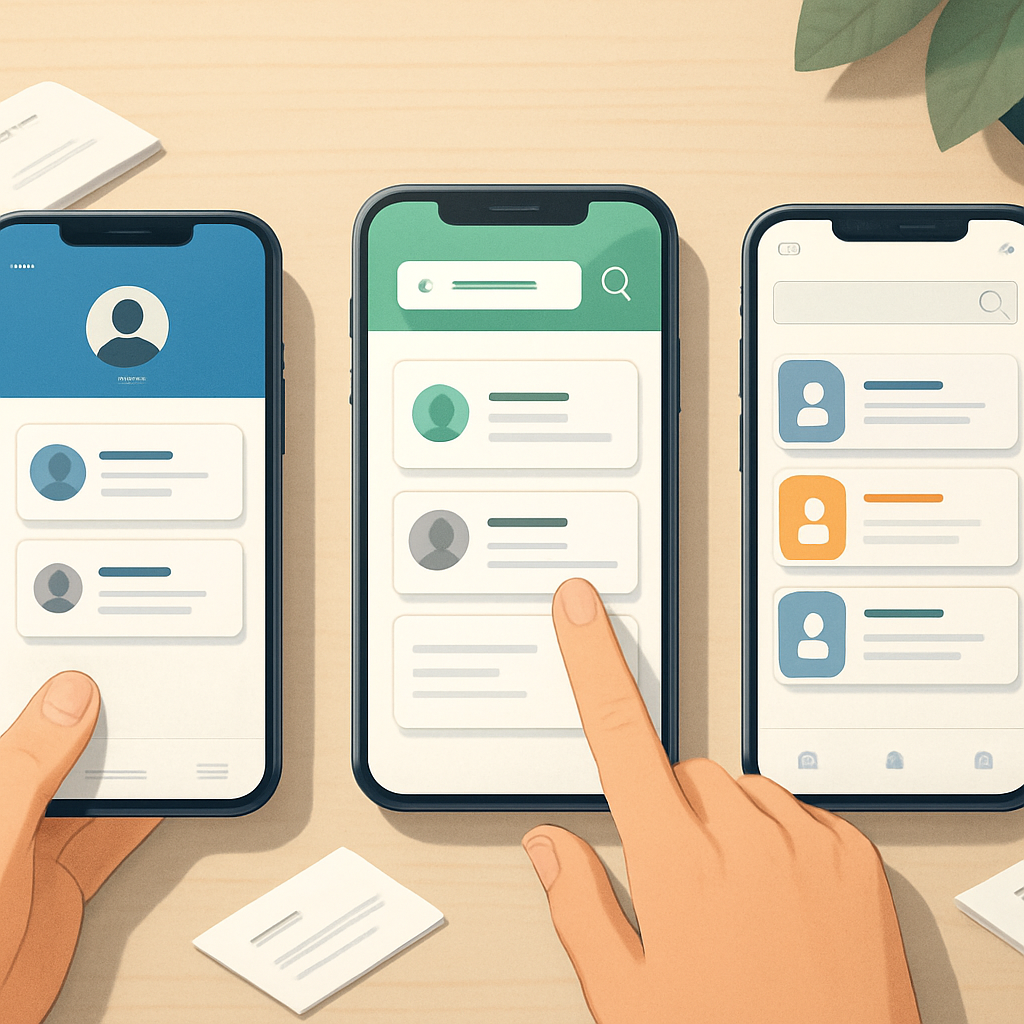 기업용 모바일 명함 관리 시스템 비교 이미지