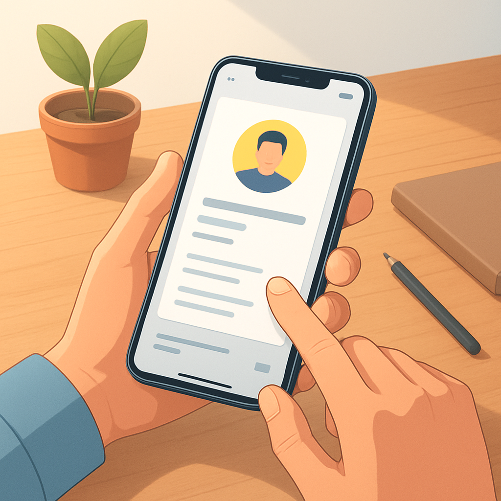 안드로이드에서 무료 모바일 명함 만들기 이미지